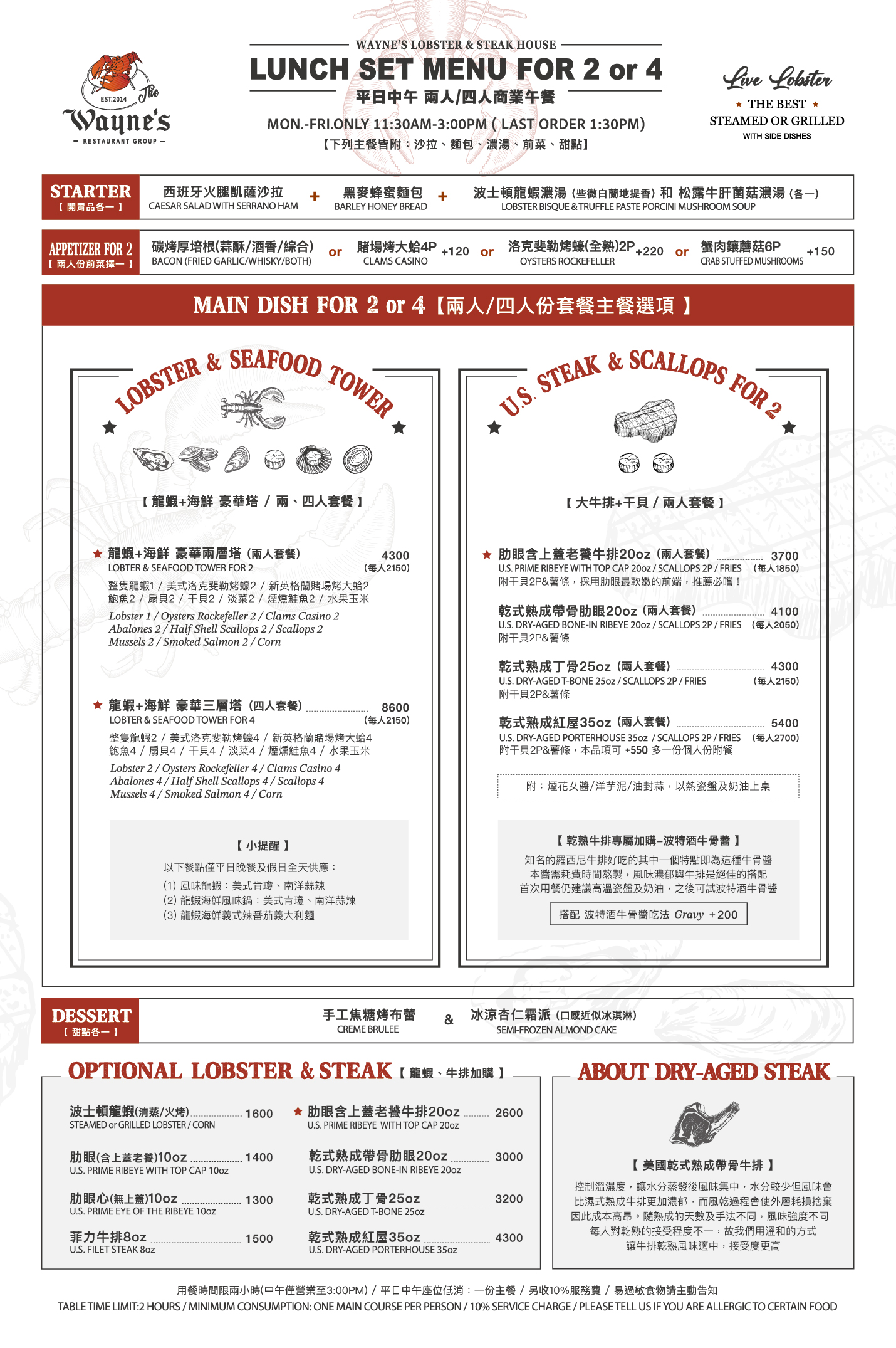 Wayne’s Boston 瑋恩波士頓美式龍蝦牛排餐廳