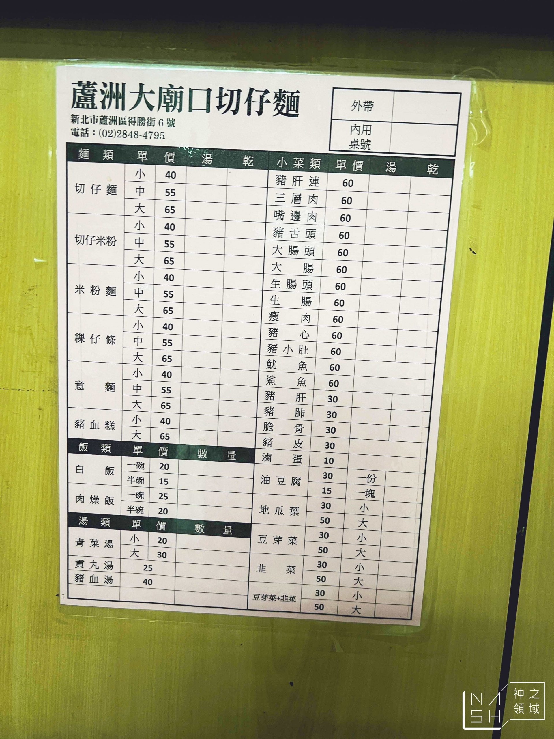 蘆洲大廟口切仔麵